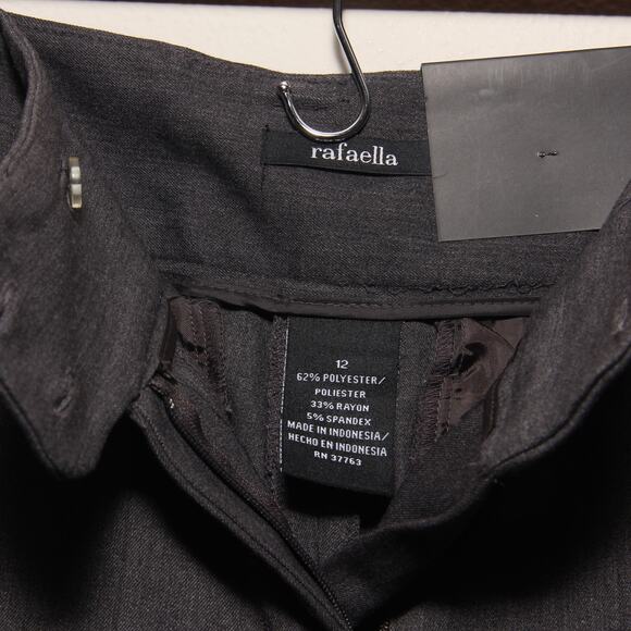 NEW Rafaella Gray Stretch Gabardine Pants Size 12 Curvy fit - Picture 7 of 10